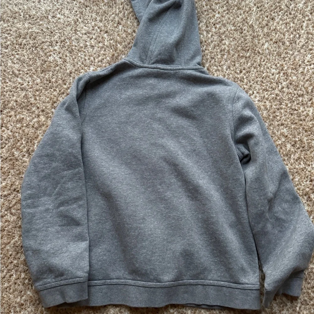 Nike Kids Gray full zip Hoodie size large gray, smalll stain in pic